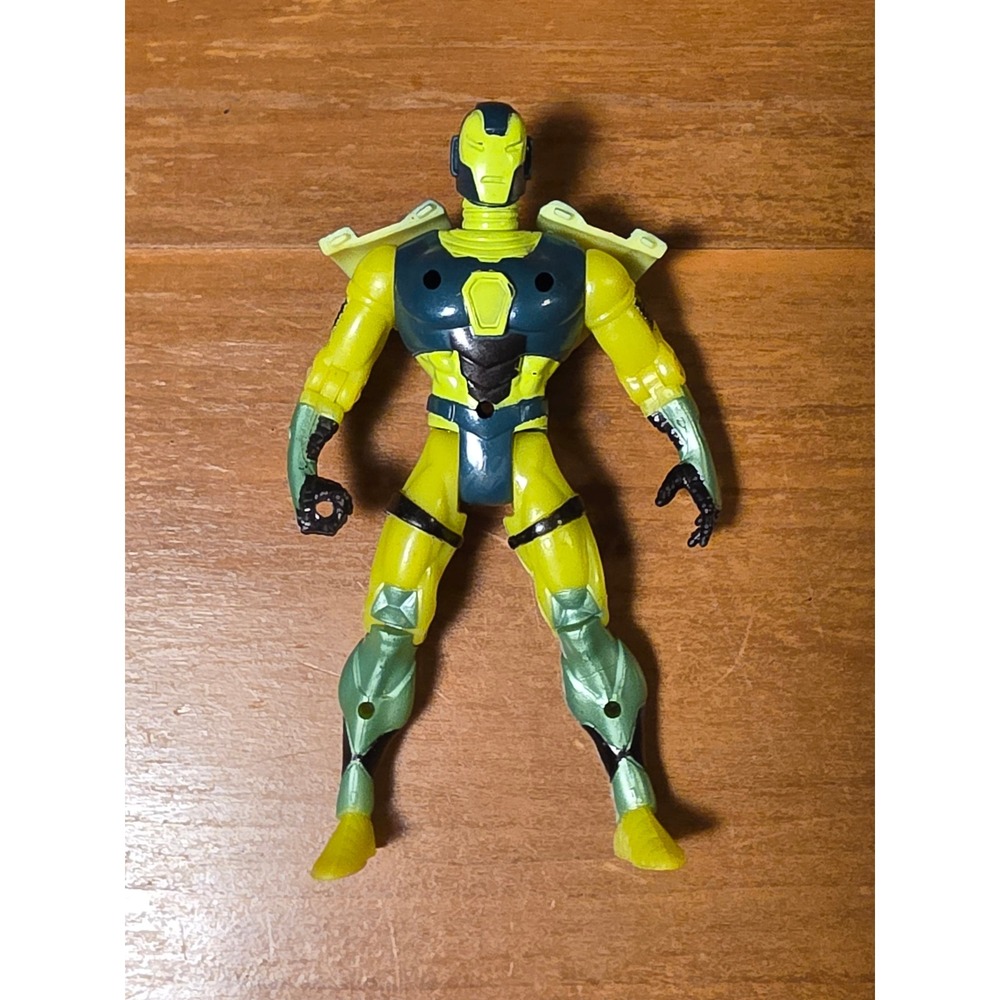 Toy‎ Biz Marvel Iron Man Radioactive Armor Action Figure Yellow Teal 1995 5 inch